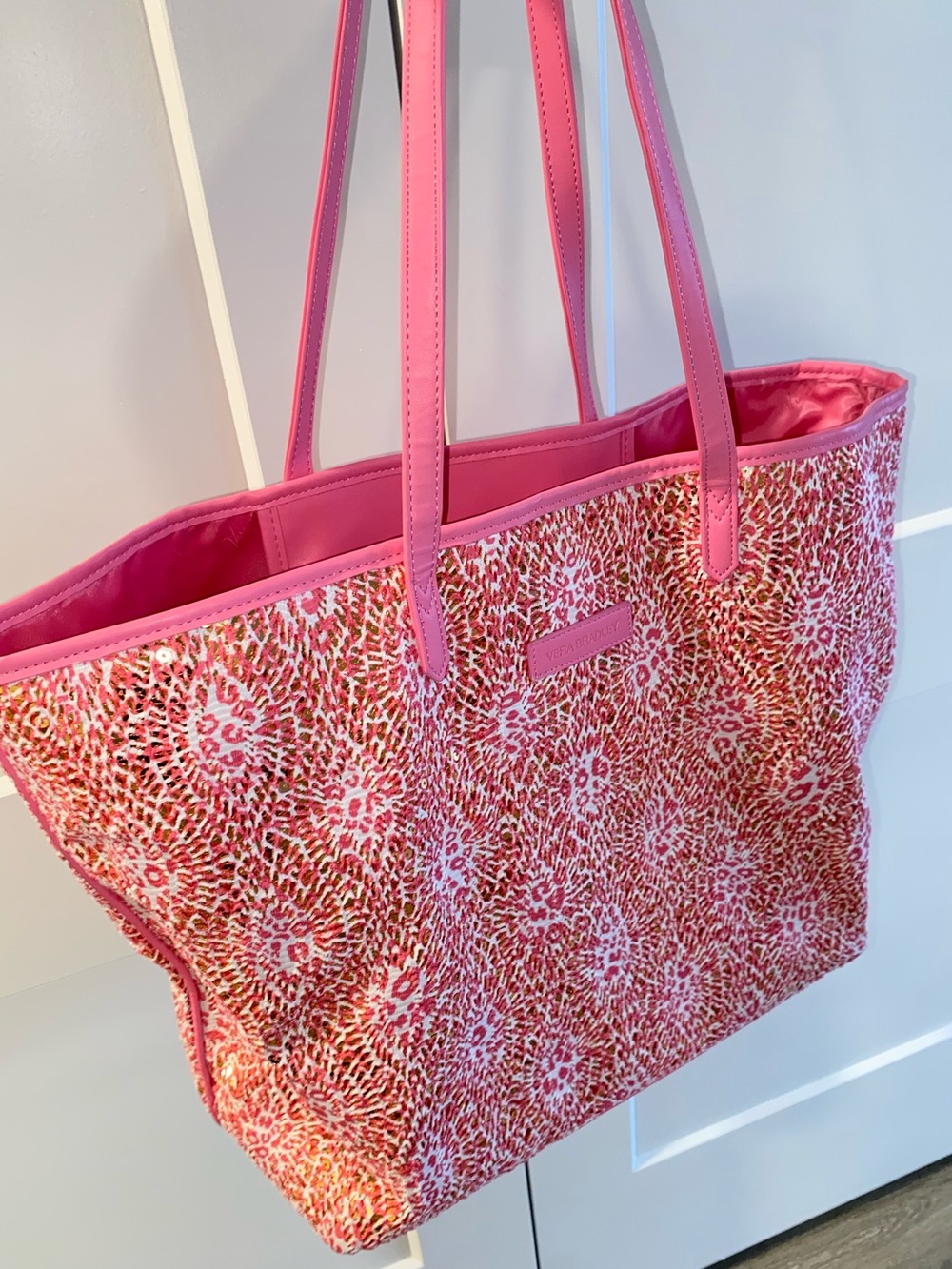 Vera Bradley Pink/Gold Cheetah Print Tote Bag